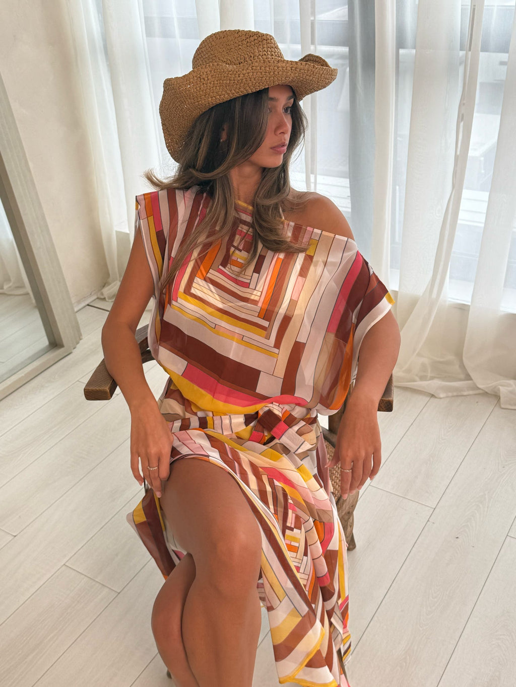 Alora kaftan - Colourblock