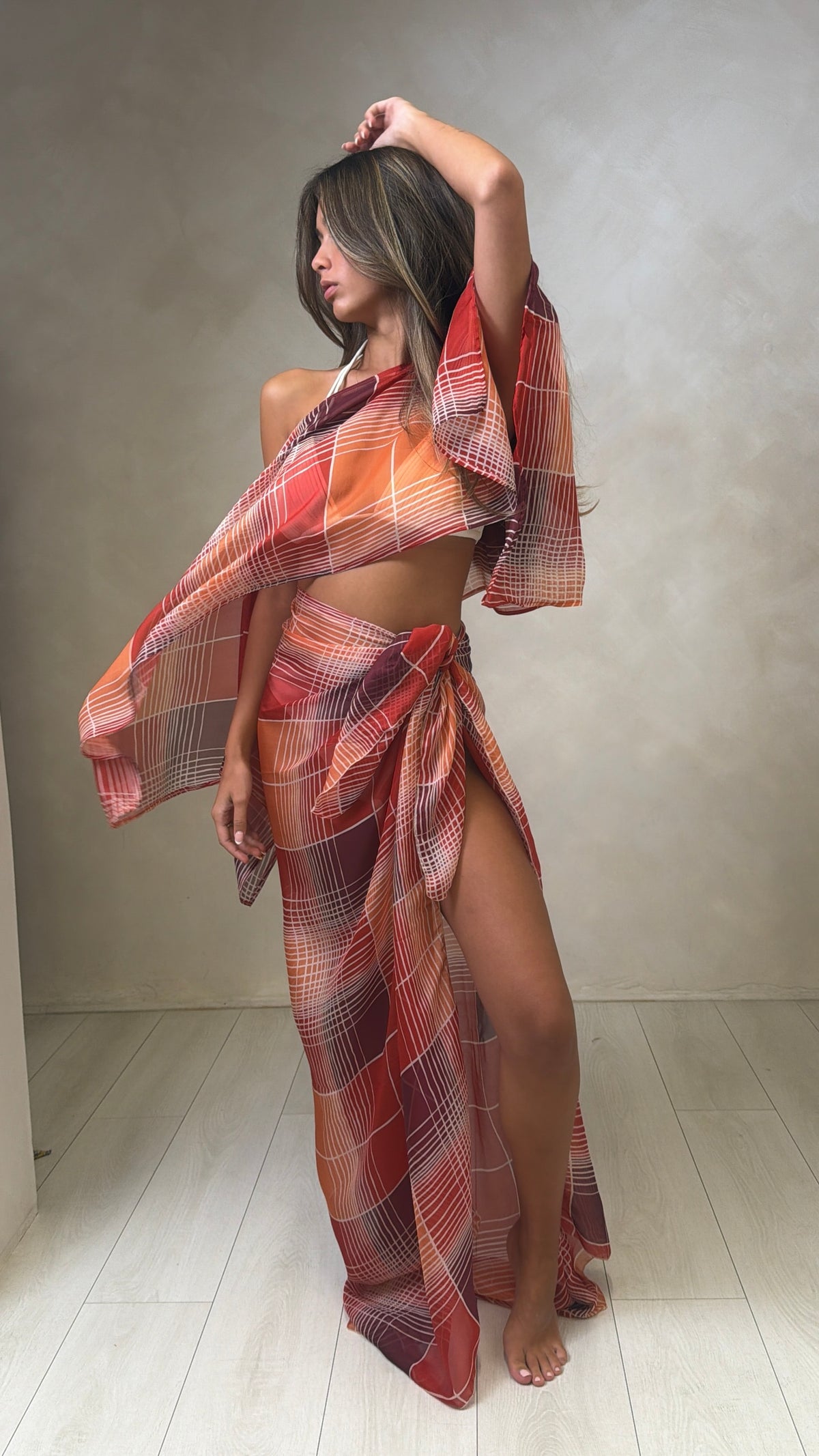 Luna Maxi Sarong - Red Geo