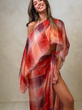 Ivy Cape Top - Red Geo