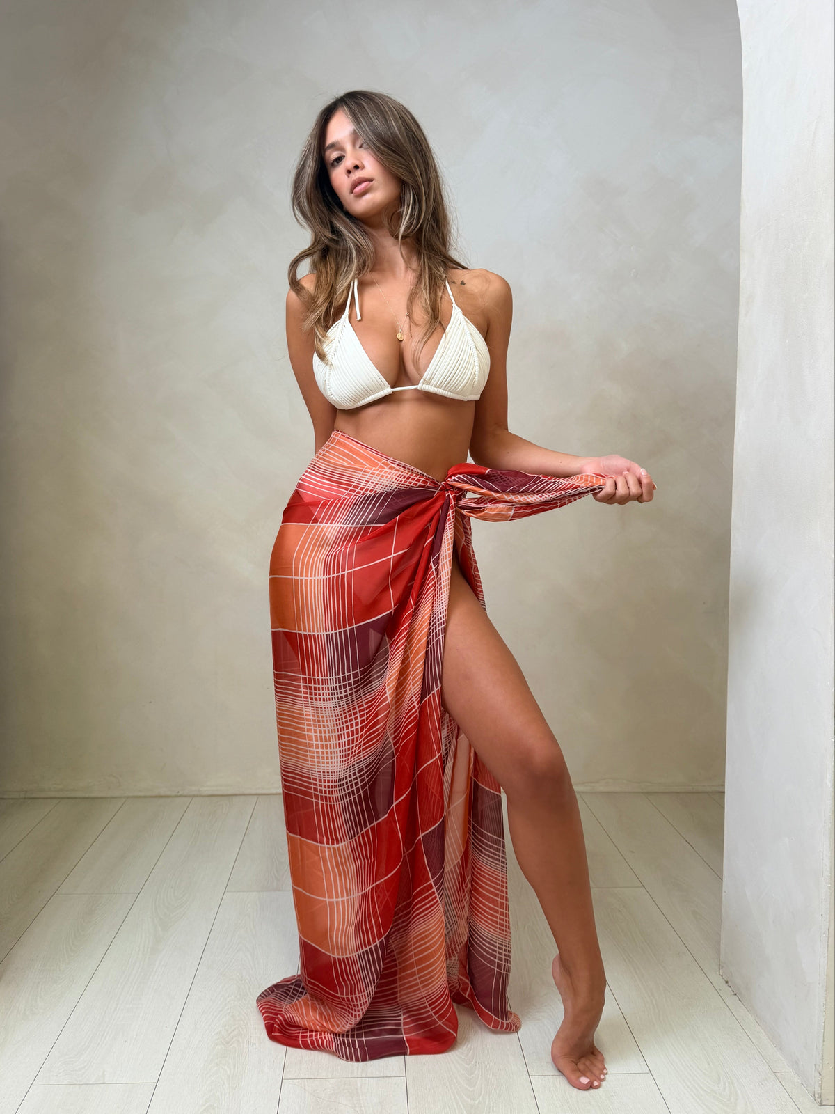 Luna Maxi Sarong - Red Geo