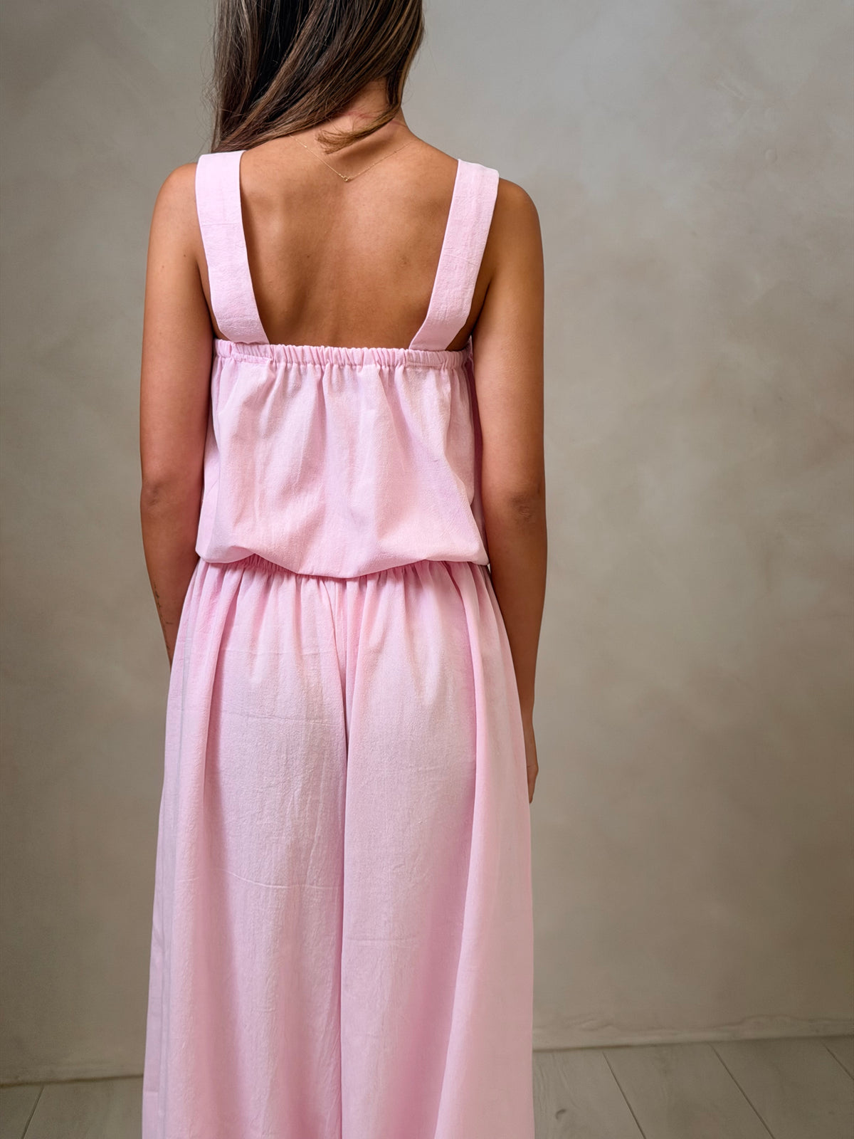 Audrey Bubble Top - Pink Cotton