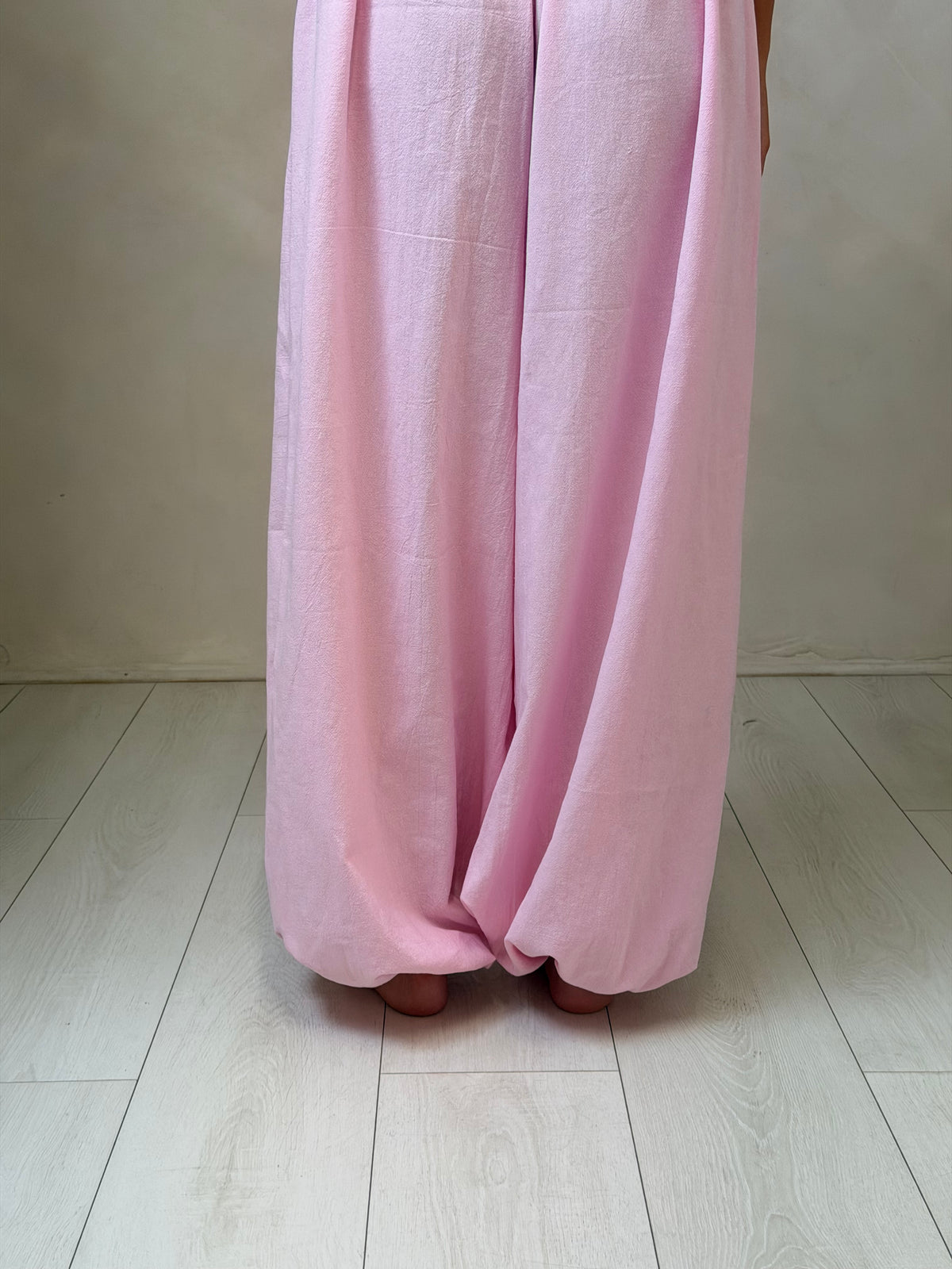 Ivy Balloon Trousers - Pink Cotton