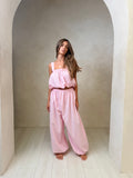 Ivy Balloon Trousers - Pink Cotton