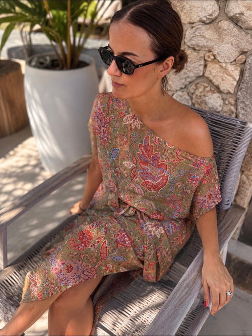 Alora Kaftan - Green Paisley